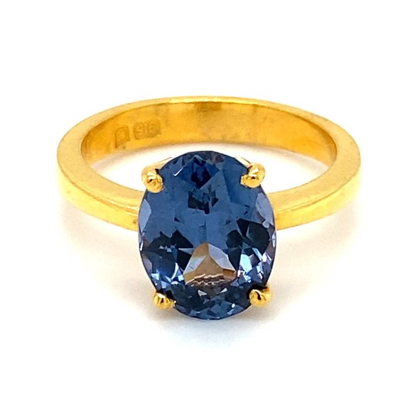 Certified Cobalt Blue Spinel 3.40ct Solid 22K Ring - Picture 1 of 7